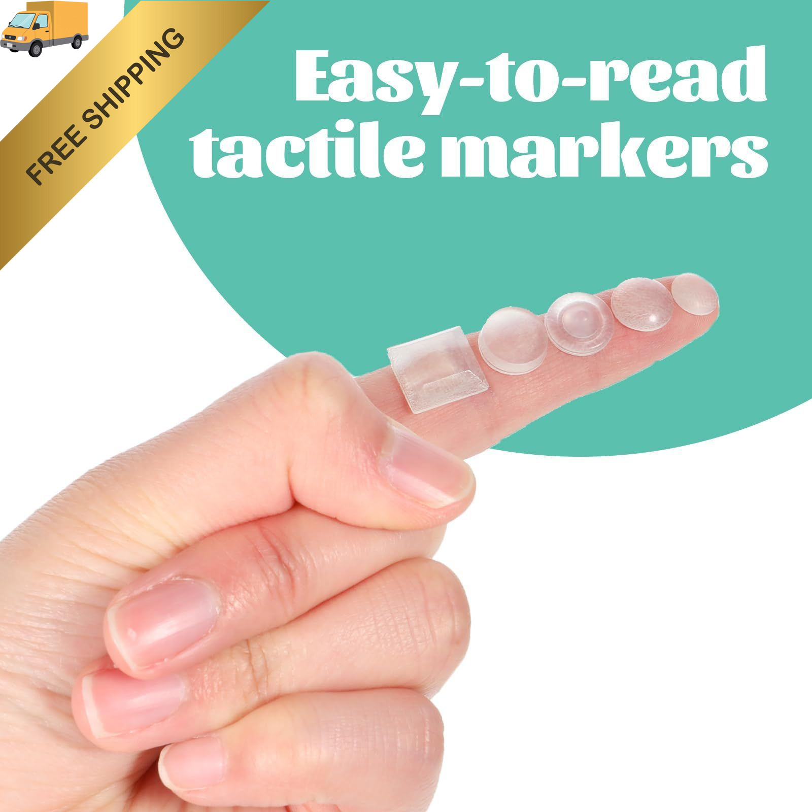 BOHUIZ 204Pcs Bump Dots for Visually Impaired, Adhesive Dot Silicone Braille...