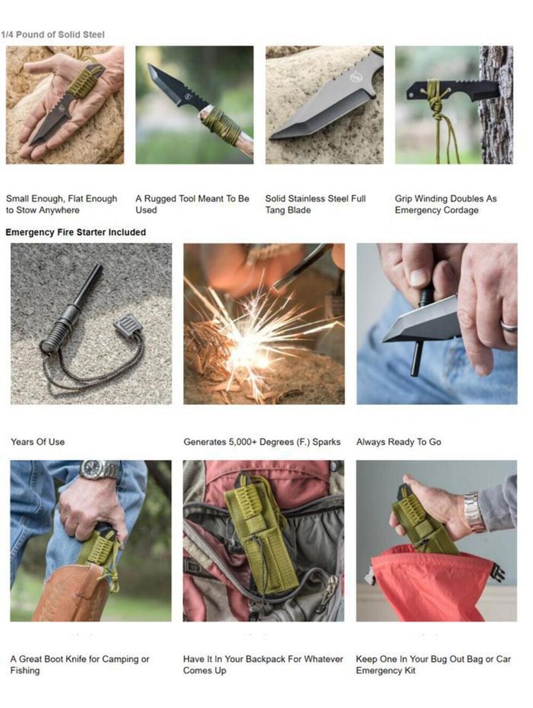 Survival Knife with Fire Starter