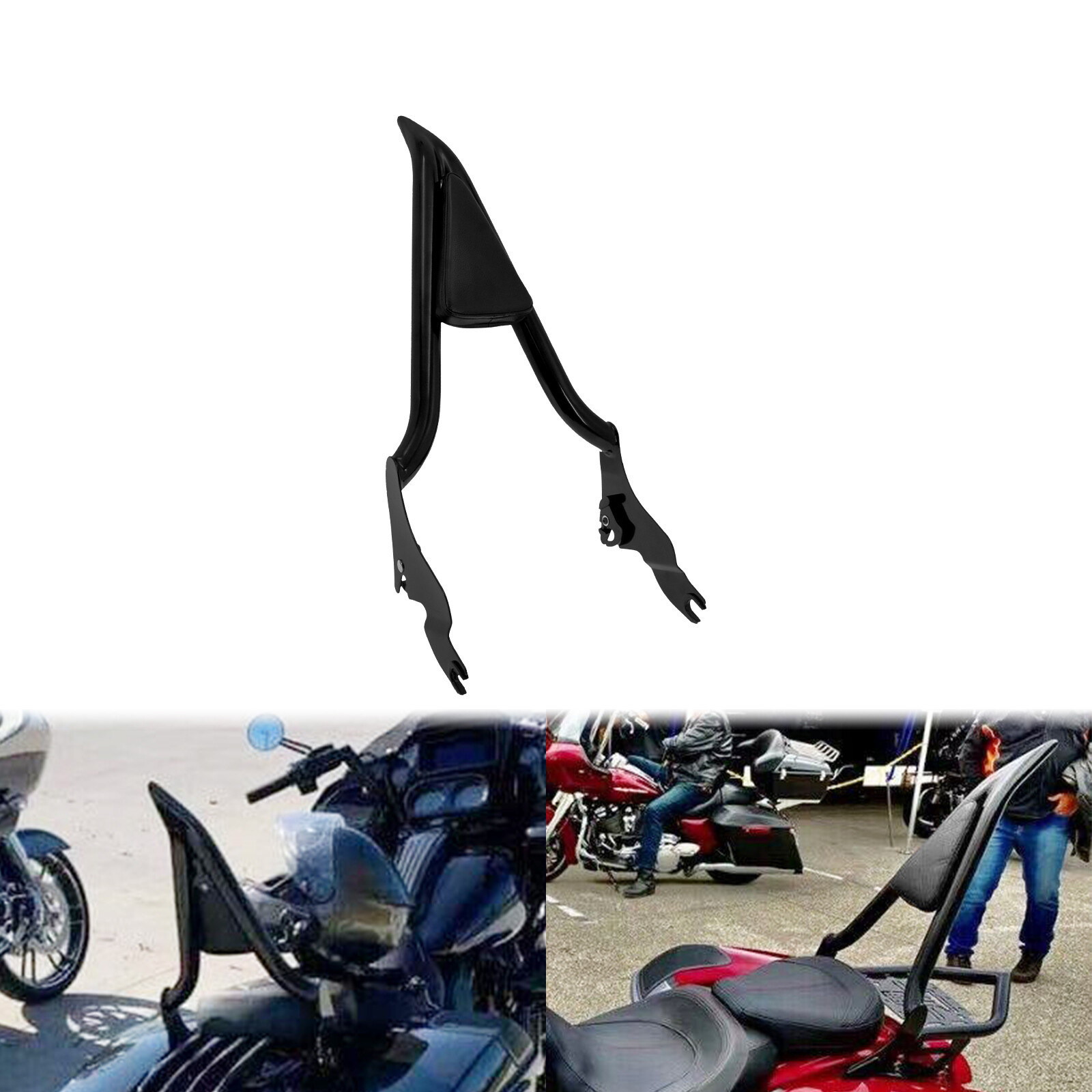 22" Passenger Backrest Sissy Bar For Harley Touring Road King Glide 2009-2023