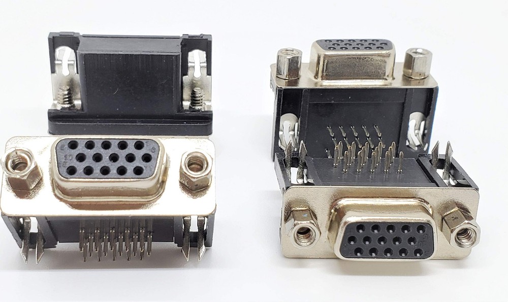 D-Sub DBHD15 Female Right Angle PCB Mount Connector 10-Pack High Density