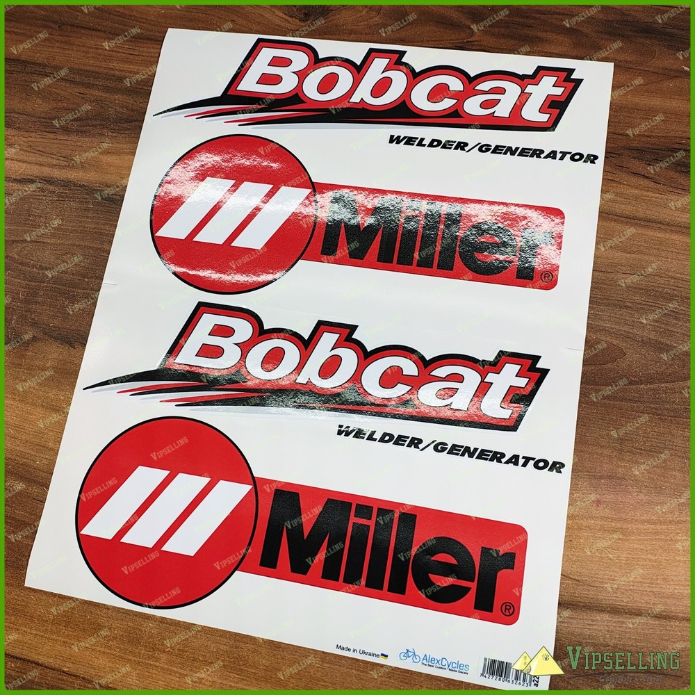 Replacement Miller Welder Generator BOBCAT Red Laminated Decals Stickers Kit