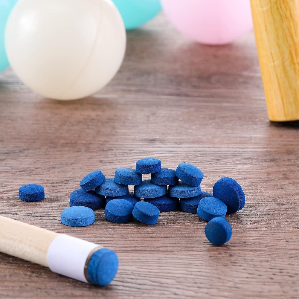 20 Pcs Pool Cue Tips Replacement Kit with Blue Storage Box for Snooker