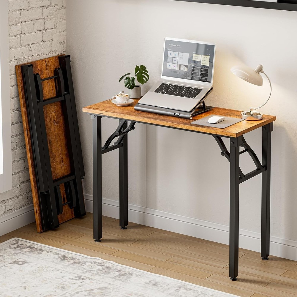 Small Folding Computer Desk – Portable 35.8 Inch Foldable Laptop Table