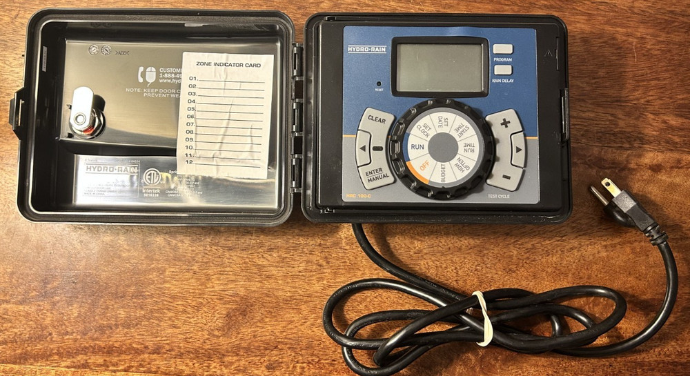 Hydro-Rain Sprinkler Controller Model 04054 4-Zone Outdoor Irrigation Timer