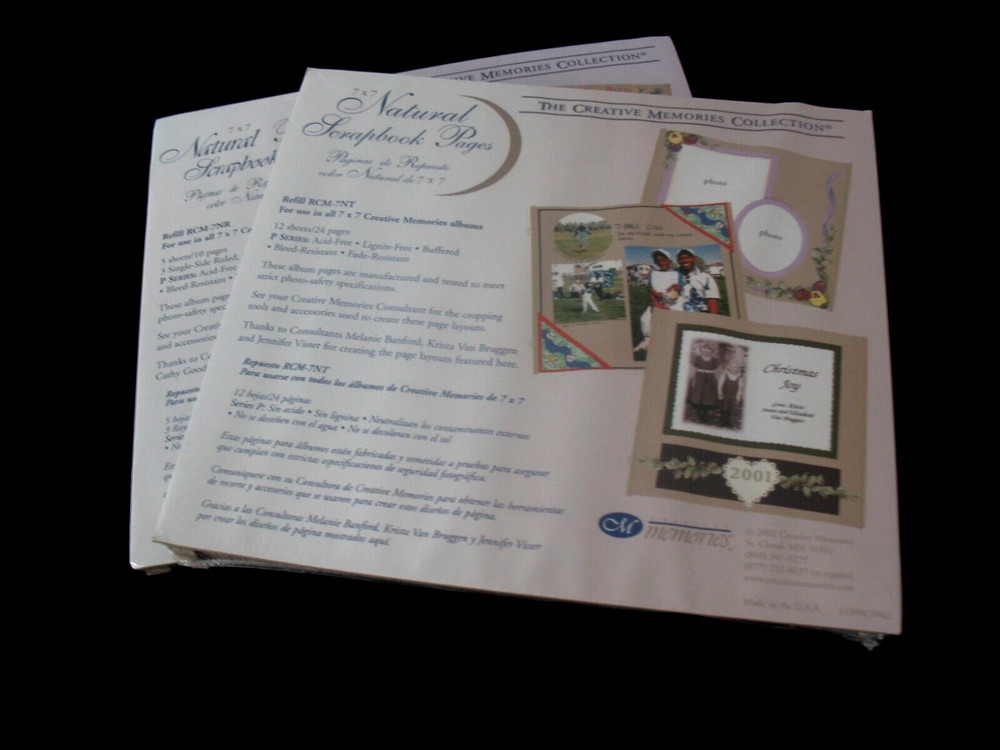 1 pkg NIP Creative Memories 7x7 Natural Scrapbook Pages multiple available
