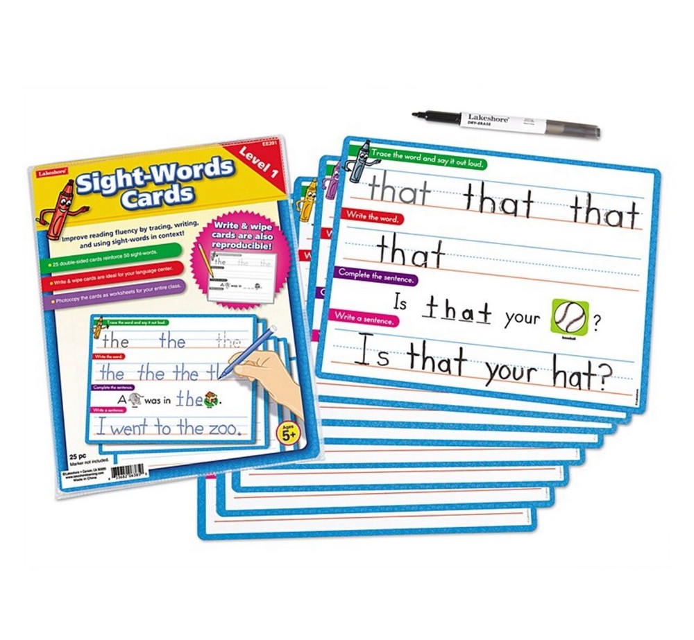 Lakeshore Write & Wipe Sight-Words Practice Cards