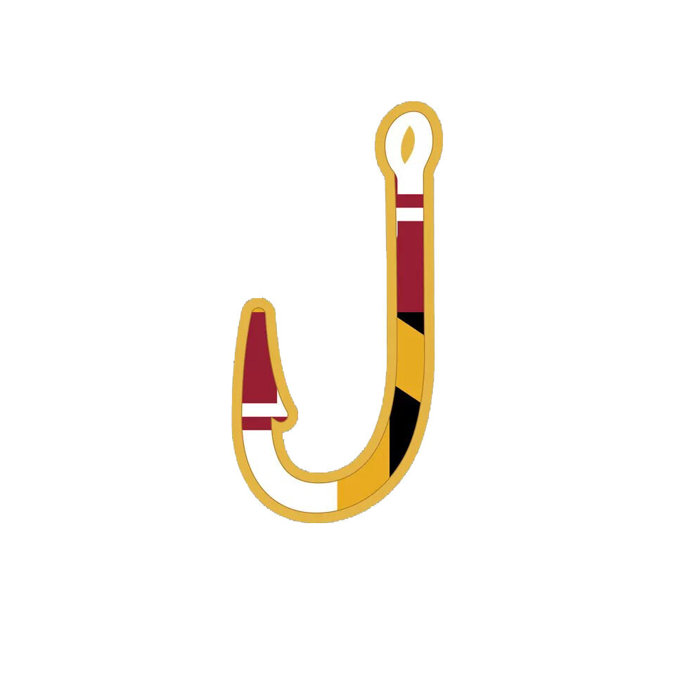 Maryland Fish Hook Sticker Decal