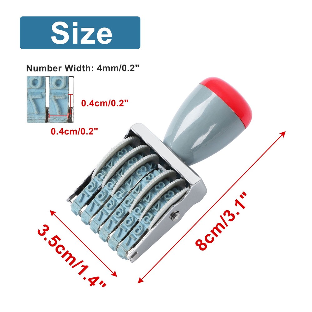 6 Digits Number Roller Stamps Multi-Function DIY Scrapbooking Numbering Stamp