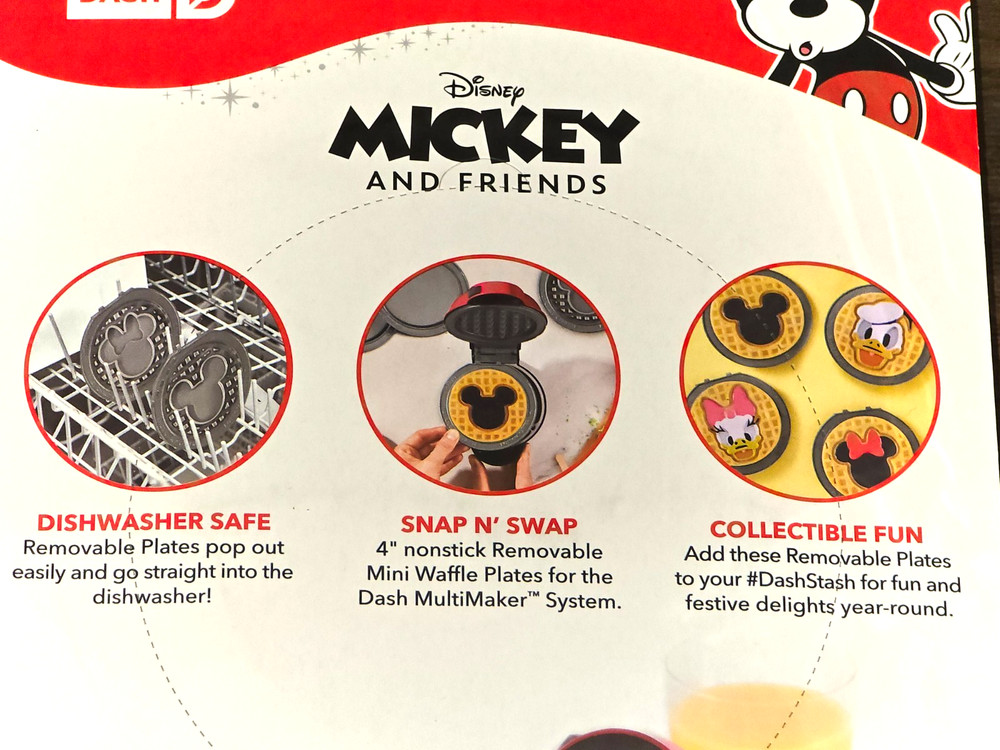 Disney Dash Mickey Mouse Removable Waffle Plates for Mini Maker Set New