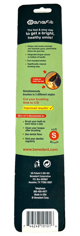 Benefit Triple Head Toothbrush - Yellow Handle