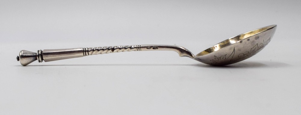 Russian Large .84 Silver Brite Cut Spoon - 70 grams, Stepan Levin