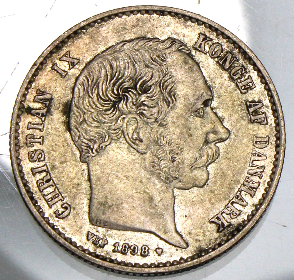 Denmark, 1898  Silver 1 Krone - VF !!