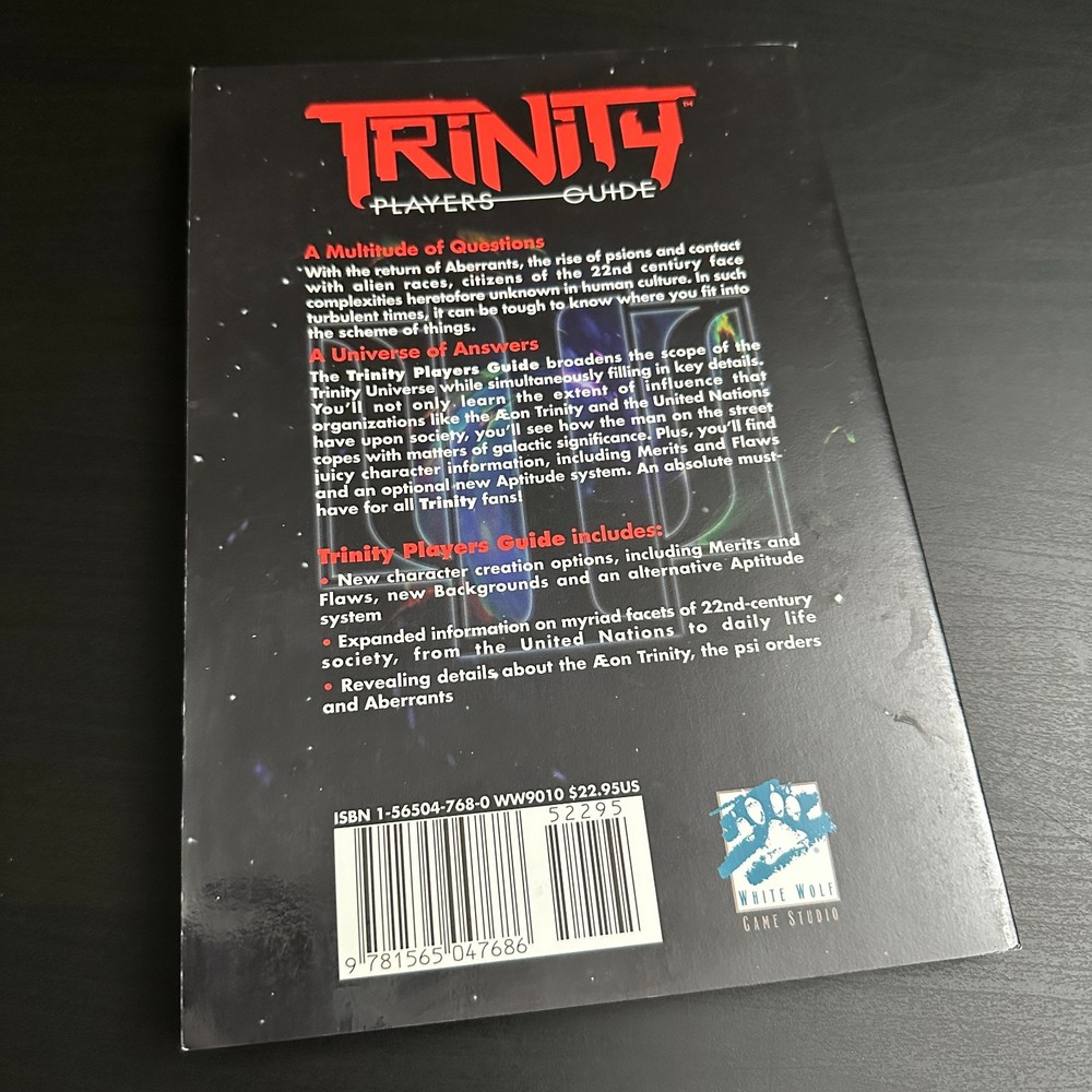 Trinity Player’s Guide Softcover White Wolf RPG 1999