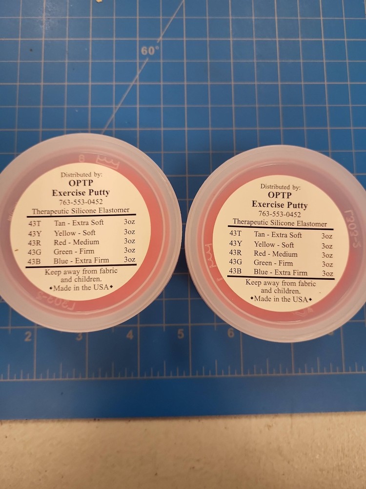 OPTP Exercise Putty Red Extra Soft (2)3oz Therapeutic Silicone Elastomer Therapy