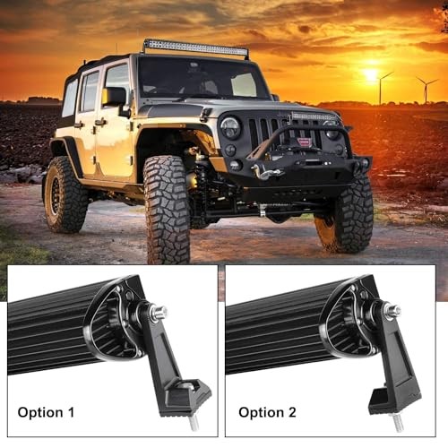 Side Brackets, Light Bar Mounting Brackets Kit Universal Side Black Normal