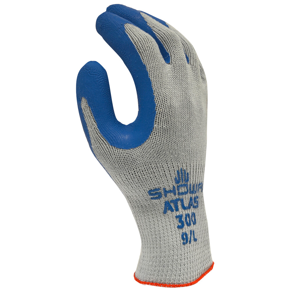 6- 300 BLUE LATEX RUBBER Palm Coated General Purpose PROTECTIVE WORK GLOVES S-XL