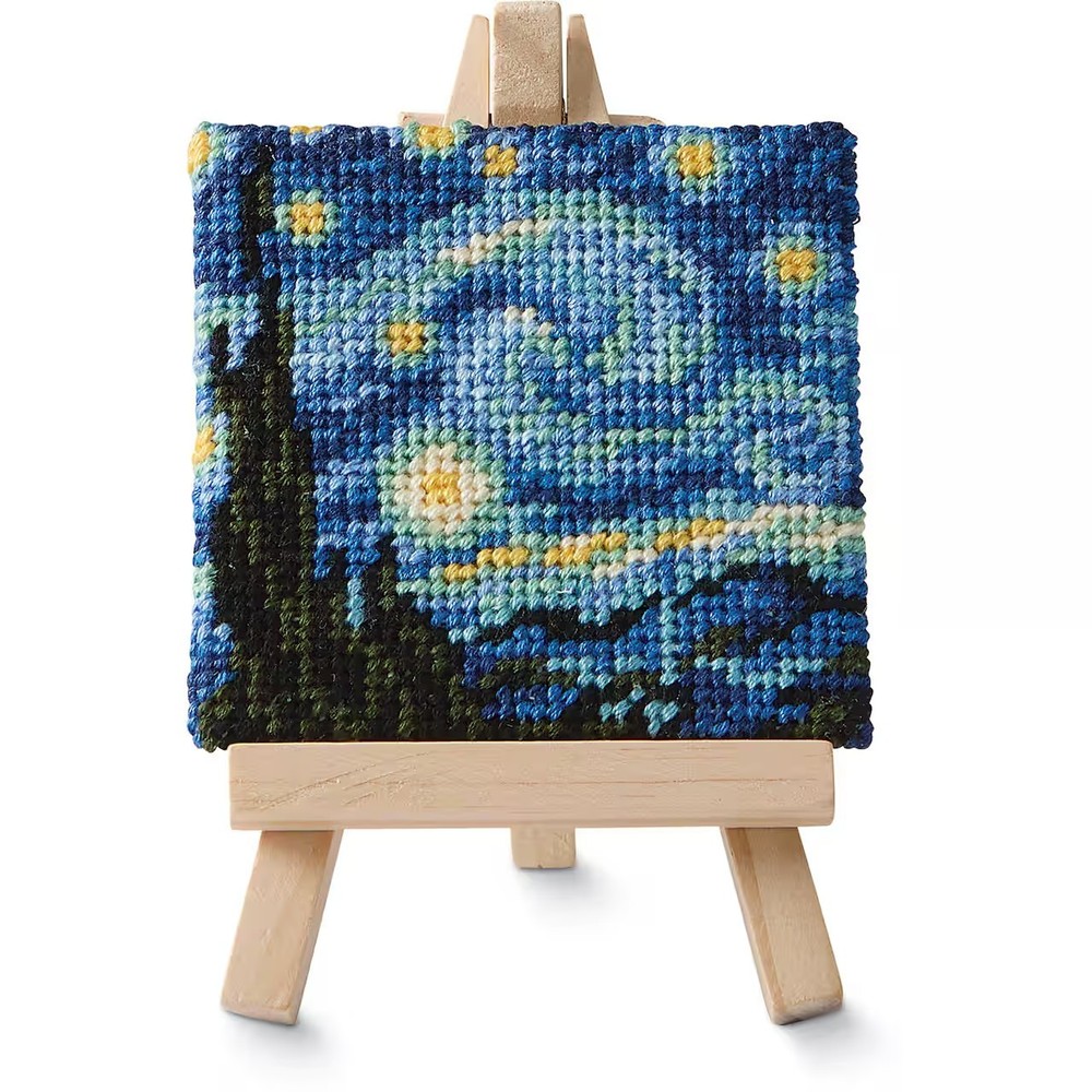 Loops & Threads 3" x 3" "Starry Night" Needlepoint Kit with Easel