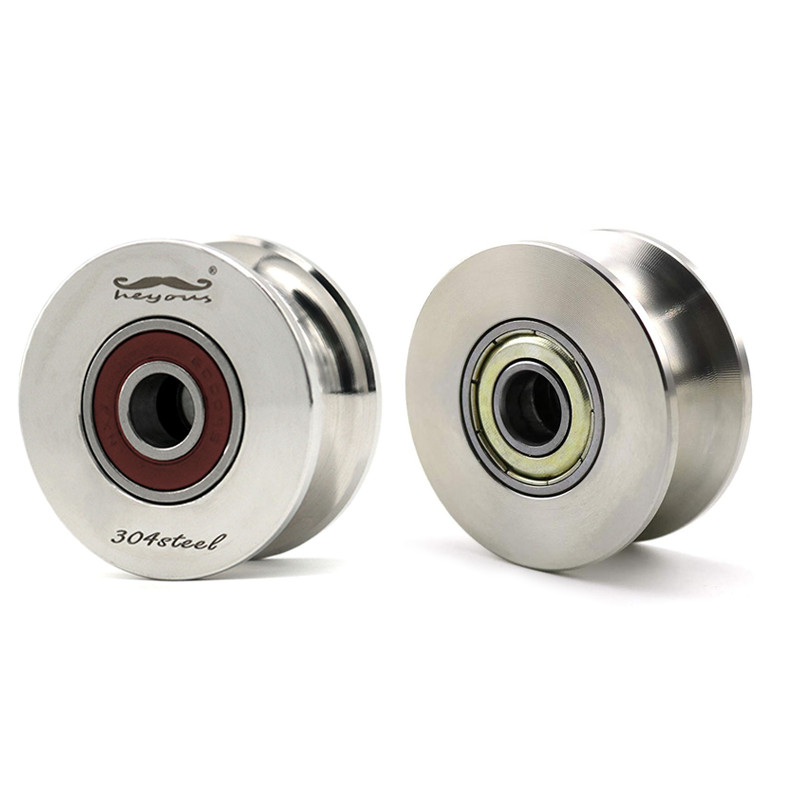 2PACKS Wheel Bearing U Groove Pulley U Groove Bearing Pulley Wheel U Groove
