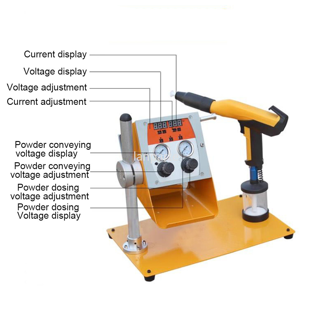 Electrostatic Powder Coating Machine Powder Sprayer Paint System w/Spray Gun+Cup