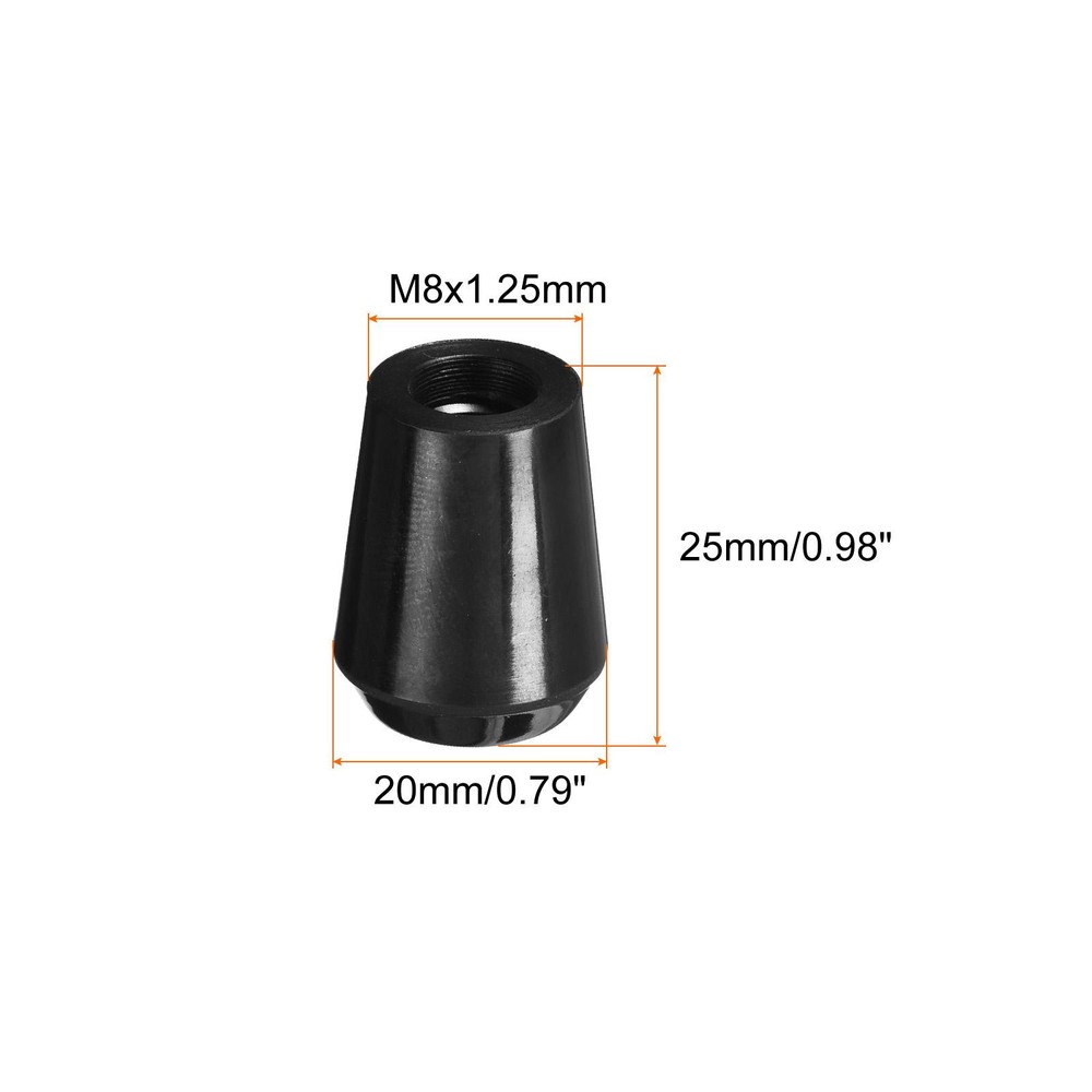 M8x25mm Female Threaded Hand Knobs Tapered Insert Handles for Mechanical, 4Pcs