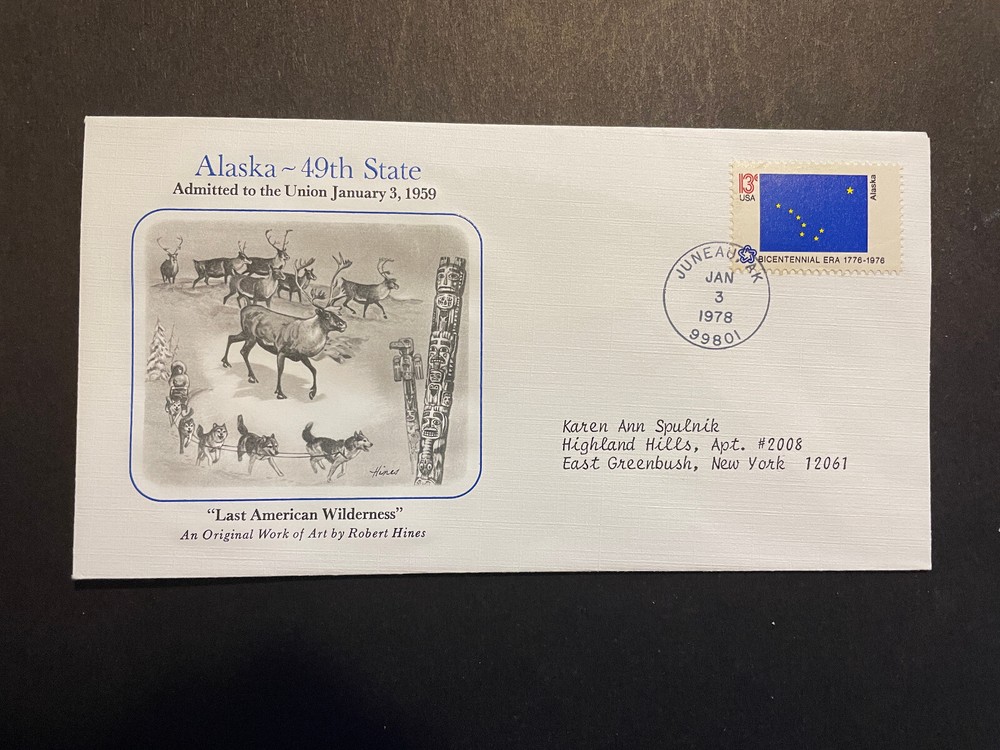 Alaska 49th State, FDC 1978, Sc #1681, 13c, Crisp!
