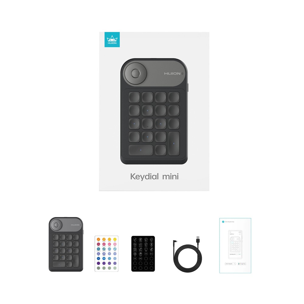 HUION Keydial Mini Bluetooth Programmable Keypad with Dial 5 Keys 18 Customized