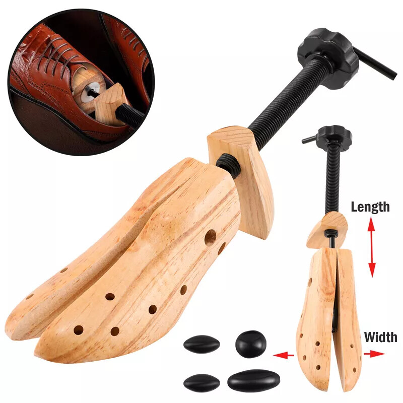 2PCS Wooden Boot Stretcher Adjustable Shoe Shaper Widener Expander for Men Women
