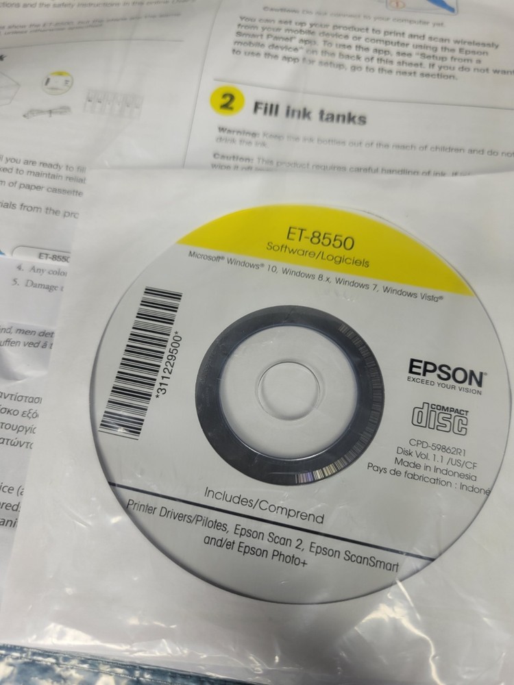 Epson ET-8550 Software/Logiciels CD