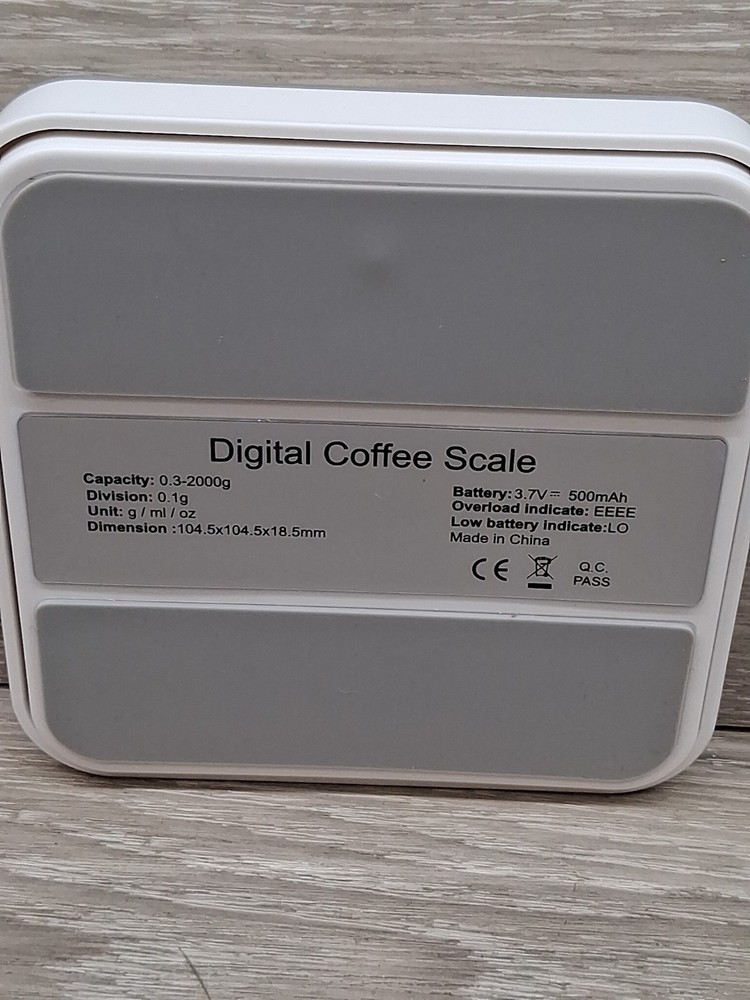 Digital Coffee Scale Touch Sensor Smart Timer & Auto Tare Miniature White