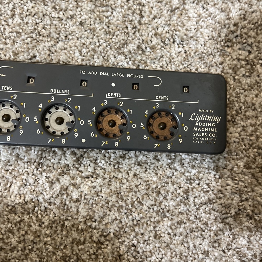Vintage - The Lightning Portable Adding Machine Calculator Bakelite Angled Base