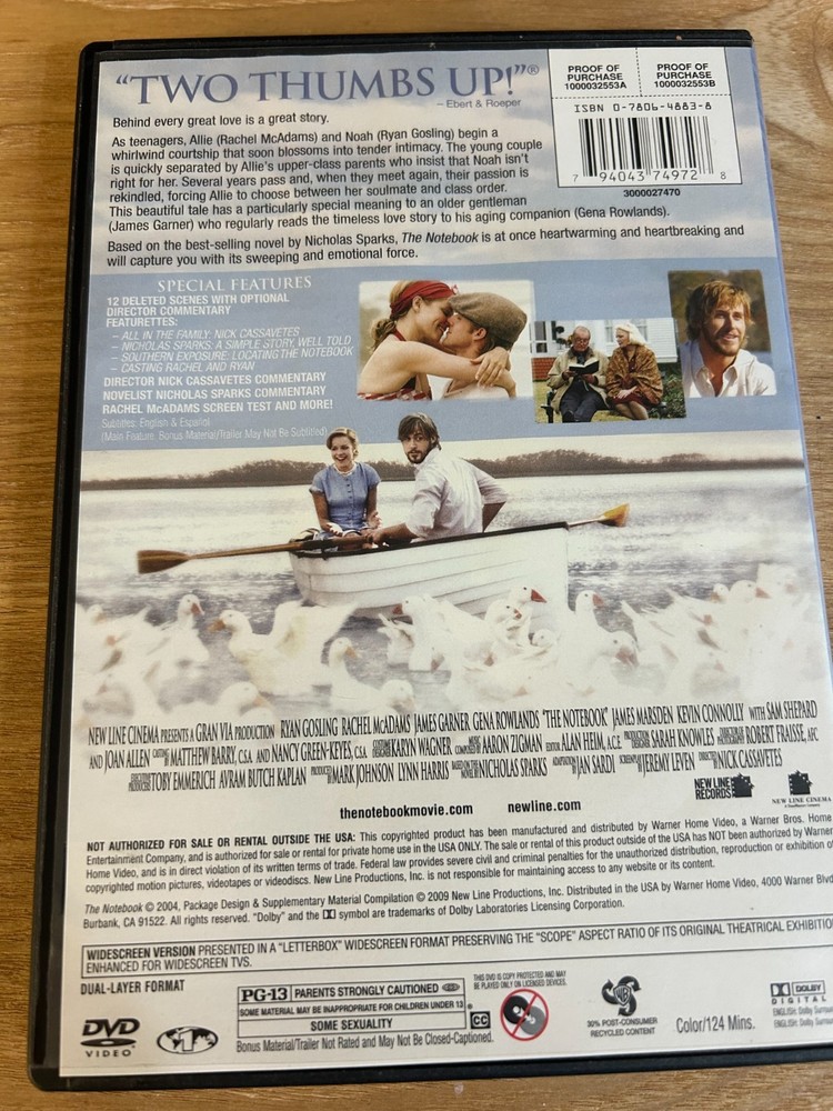 The Notebook DVD Ships Same Day With Tracking