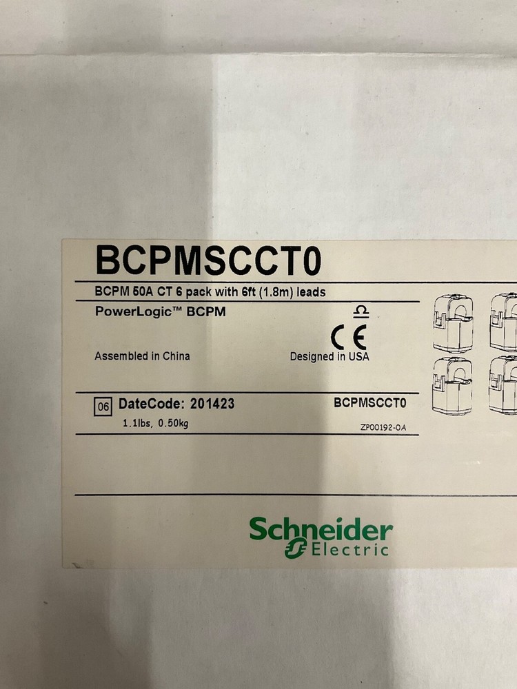 SCHNEIDER BCPMCCT0 PowerLogic BCPM 50A AC Current Transducer 6-Pack