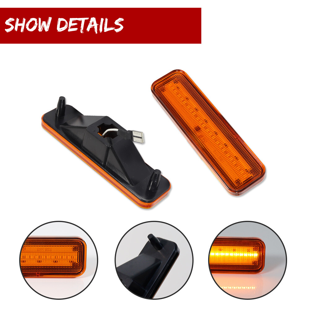 For 78-87 El Camino & Caballero Amber/Red LED Side Marker Parking Light Lamp Set