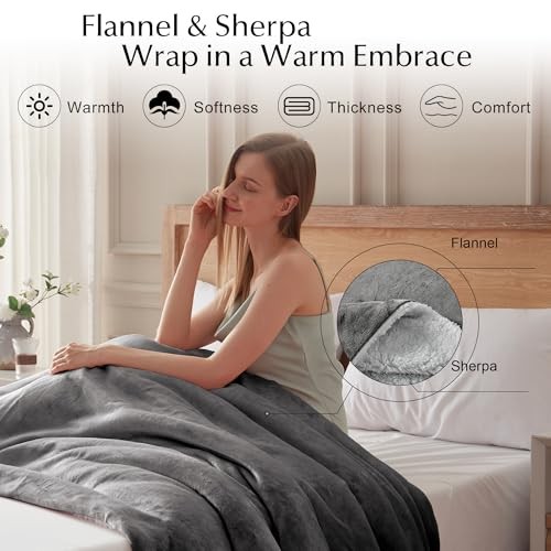 Electric Heated Blanket King Size with Dual King Size 100"x90" London Grey