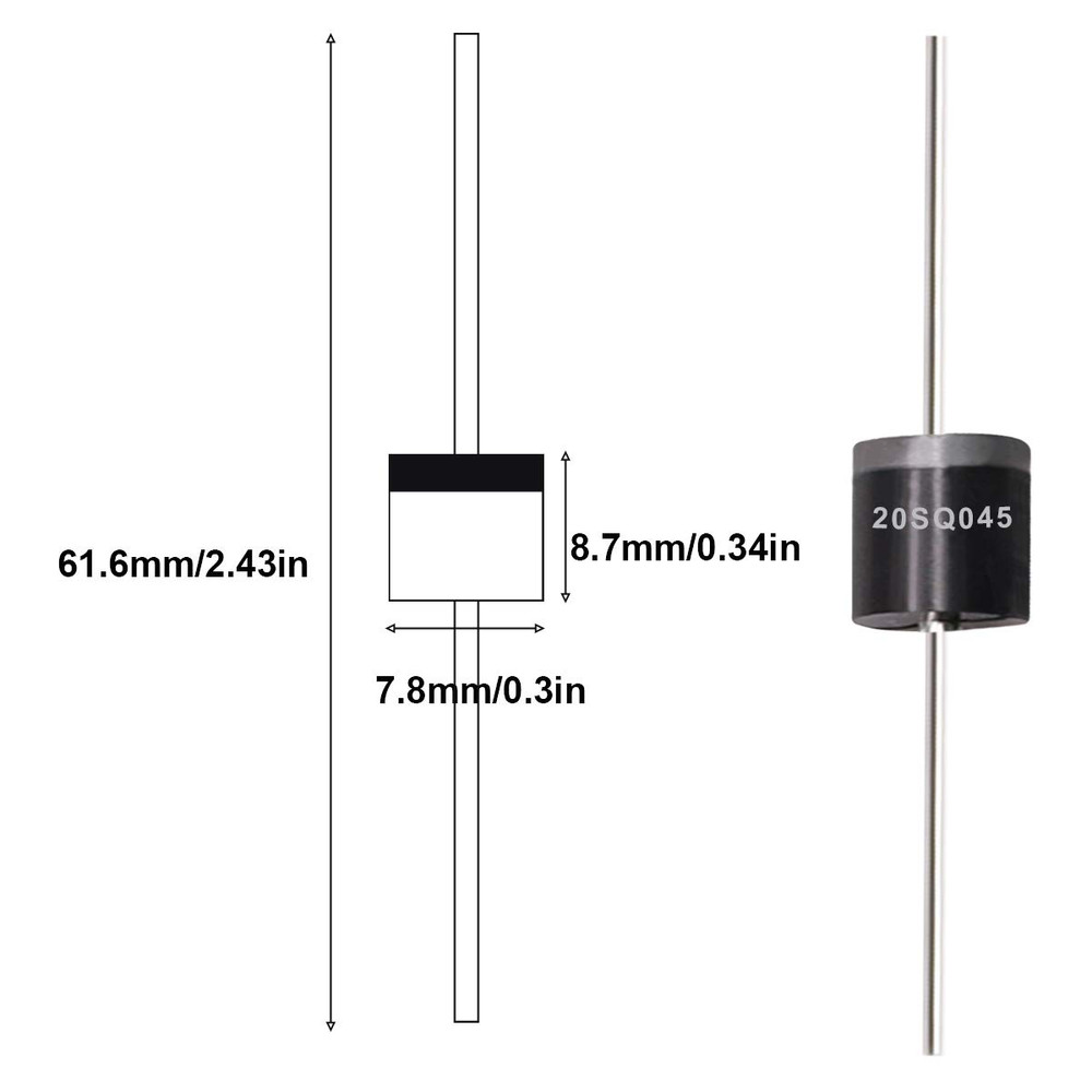 20 Pcs 20SQ045 20A 45V Schottky Blocking Diode, Rectifiers Diode,Diode Axial Kit