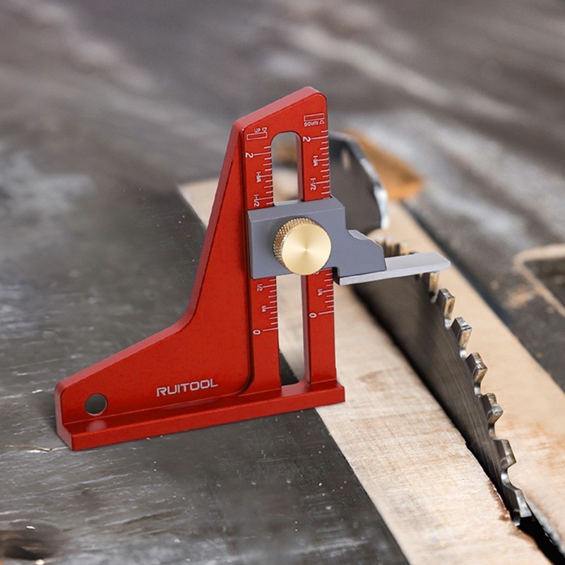 Table Saw Measuring Ruler Depth Gauge W/CNC Laser Scale & Height Lock Adjustable