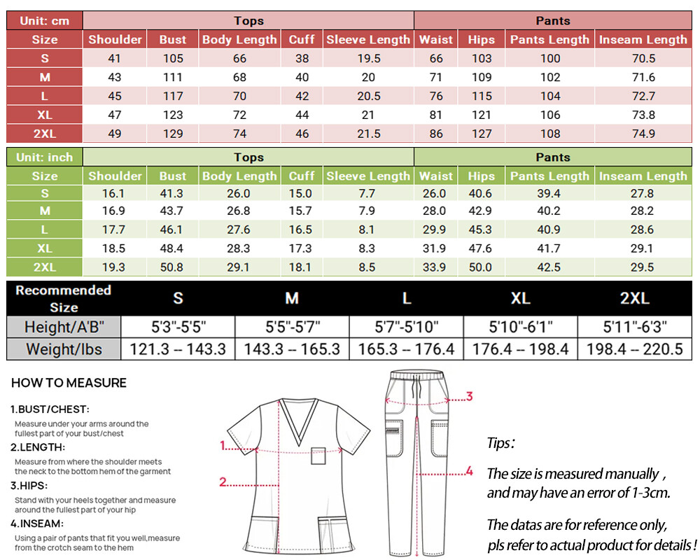 Women Men Stretch Nurse Uniform Medical Scrub Sets V-Neck Top Jogger Pant Unisex