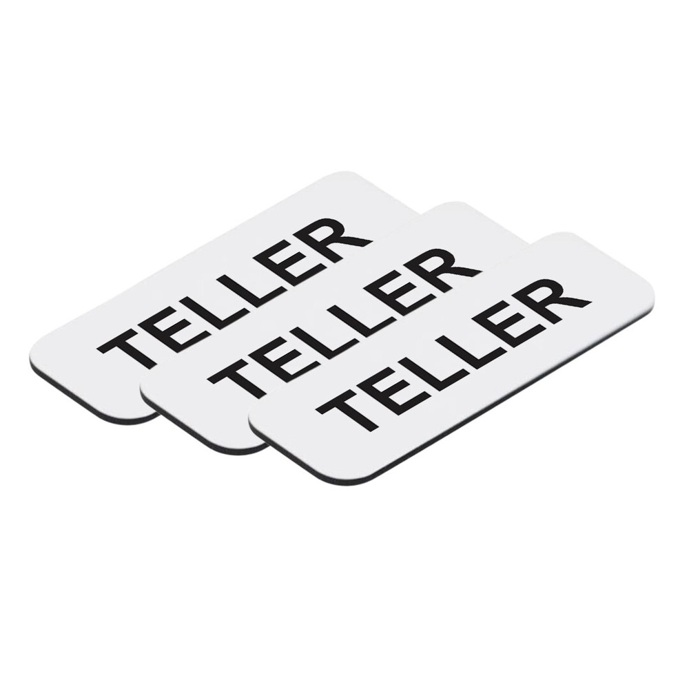 Teller 1 x 3" Name Tag, (3 Pack)