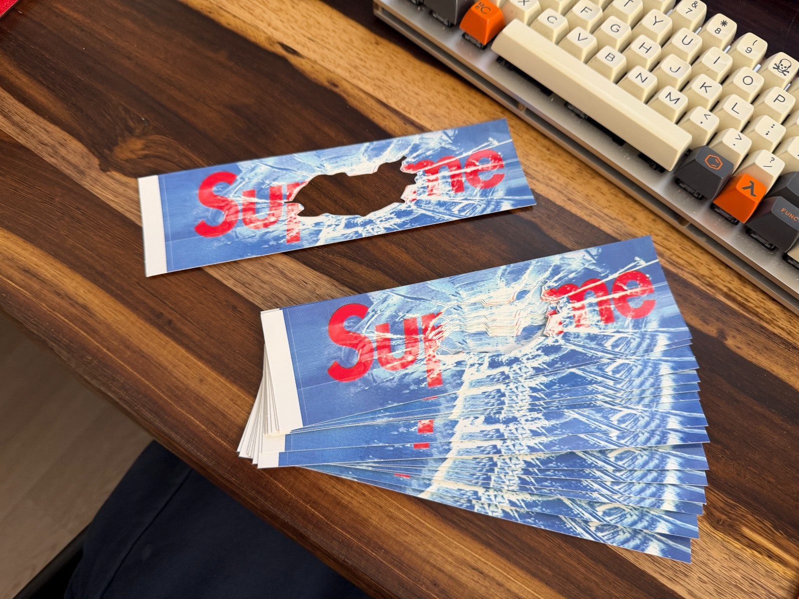 Supreme Shattered Glass Hole Art Dealer Box Logo Sticker SS26 + FREE Sticker