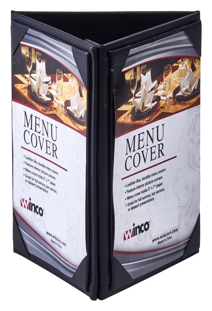 Triple Panel Table Tent For 5 X 7" Inserts, Black (10 Each)