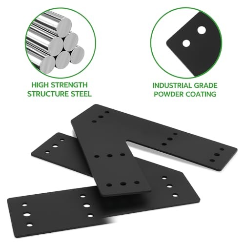 V-45 Degree Heavy Duty Steel Flat Angle Bracket 2-Pack