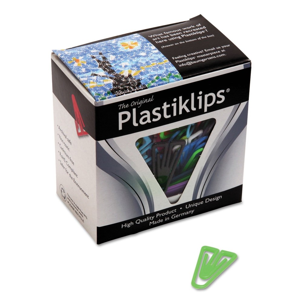 Baumgartens LP0600 Plastiklips Paper Clips, Large, Assorted