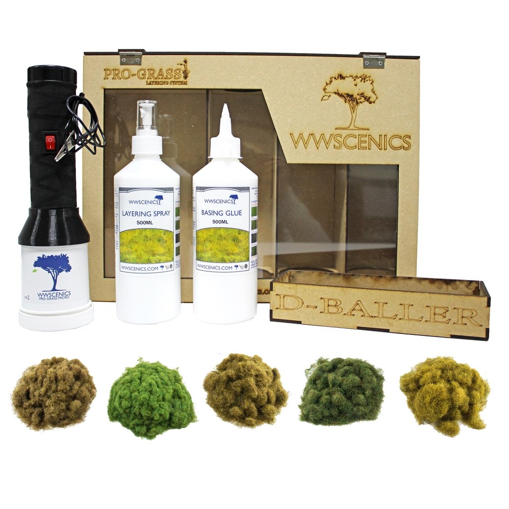WWS Pro Grass Layering System | Static Grass & Applicator Complete Starter Kit