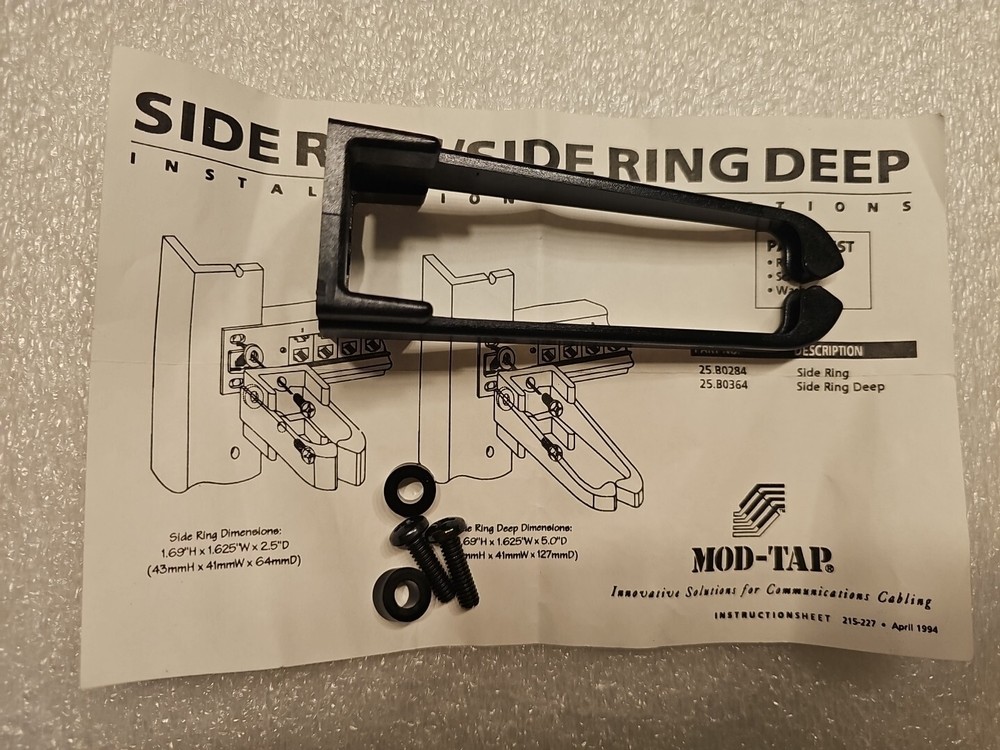 MOD-TAP Side Ring 1U Rack Cable Management Guide