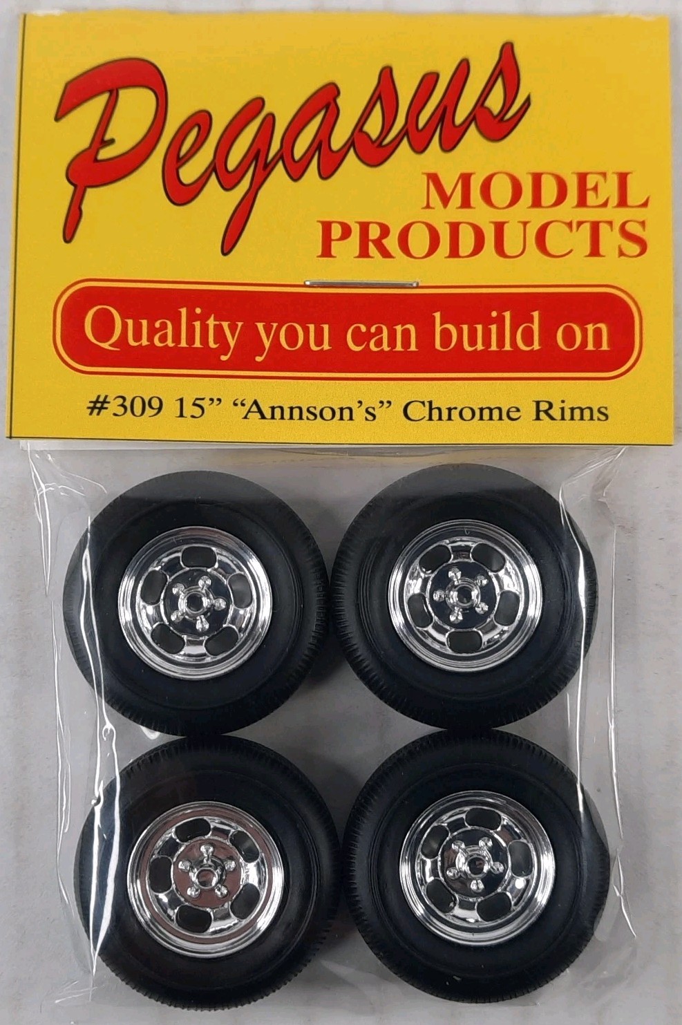 PEGASUS Annson's 15" Chrome Rims w/Tires 309 ansen model kit wheels 1:24 / 1:25