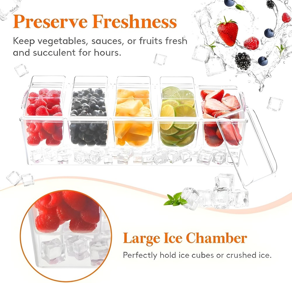 𝐋𝐚𝐫𝐠𝐞 Ice Chilled Condiment Containers w