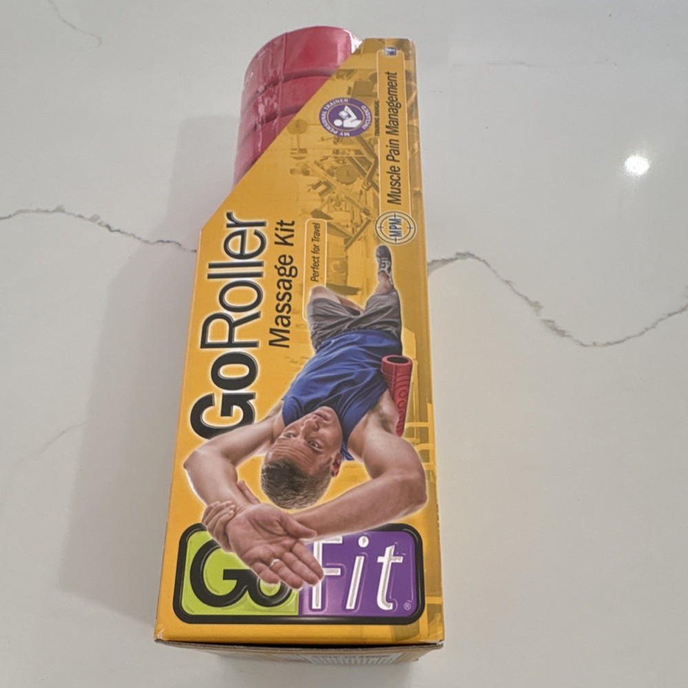 GoFit GoRoller Foam Roller Kit Red Varied Pattern Deep Tissue Massage Set