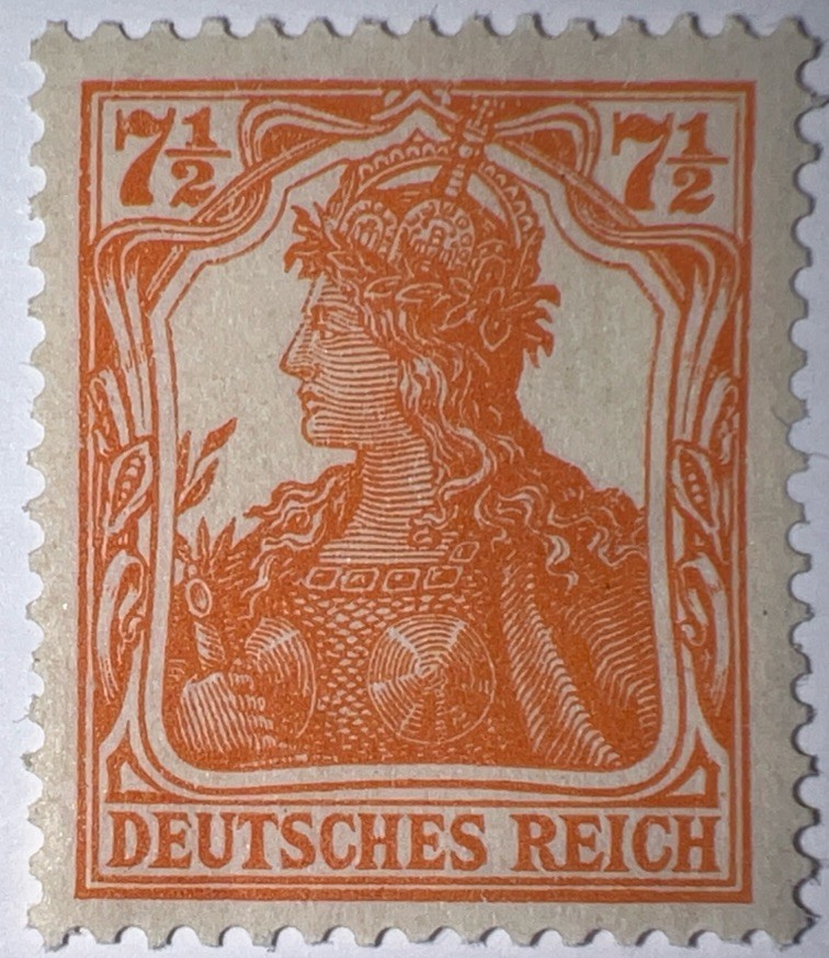 Travelstamps1916 Germany Deutsches Reich Mi. Nr. 99b Germania 7 1/2 Pf , MOGH
