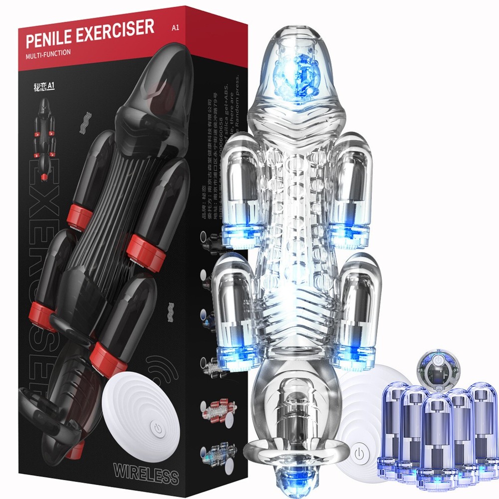 Electric Penis Stretcher Enhancer Scrotum Ring Delay Ejaculation Trainer for Men