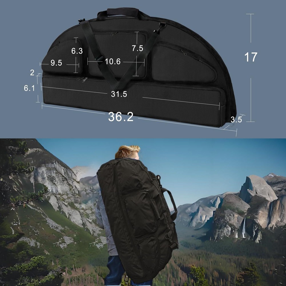 Compound Bow Bag High Elasticity Sponge Protect Case Carry with Arrow Pocket